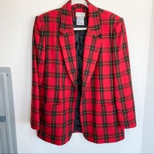 Red plaid oversized blazer Clueless Vintage